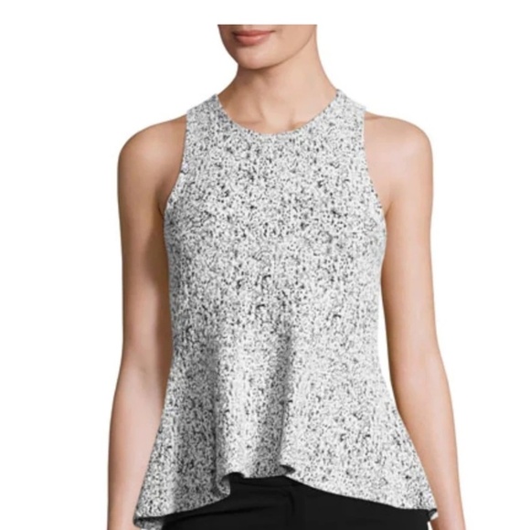 Anthro X Adrianna Papell Peplum Blouse Pleated Smocked Key hole Animal print M - Picture 1 of 14